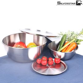 [SILVERSTAR] Stainless Steel Mixing Bowl Set(Including the lid) – Durable, Stain & Odor Resistant, Built-In Measuring Scale, No-Spill Water Nozzle Design - Made in Korea